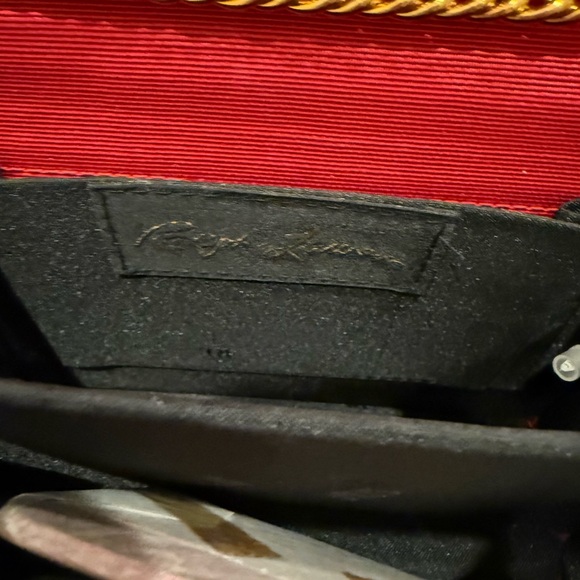 NWT Vintage Red Ralph Lauren Purse with Removable Gold Chain Strap - Picture 7 of 8